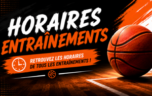 Horaires entrainements 2026-27